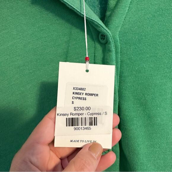 NWT Xirena Green Bamboo Cotton Soft Romper Belted Small - Picture 11 of 13